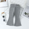 thumbnail image 5 of Luogg Baby Girls High Waist Flare Pants 3 Pack Soft Toddler Casual Bottoms Infant Fashion Bottom Trousers For Daily Wear Girls Leggings 9-12 Months, 5 of 5