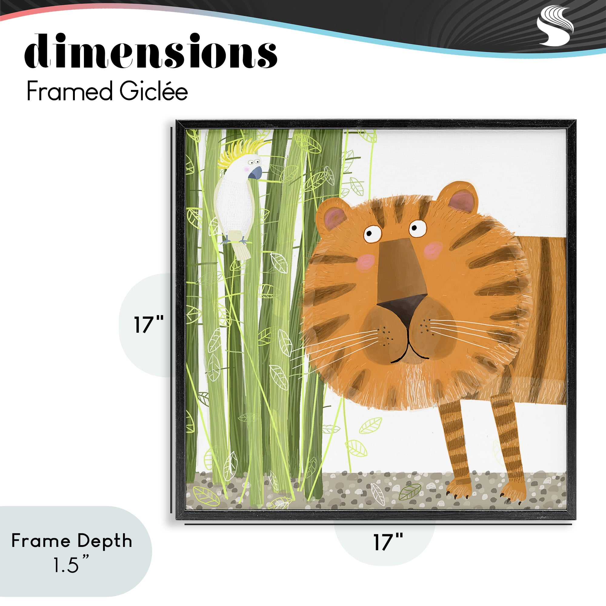 Stupell Industries Bamboo Trees & Tiger Black Framed Giclee Art, design by Carla Daly