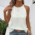 thumbnail image 2 of MIUOWANP Sequin Tops for Women Sexy Fashion Womens Casual Solid Color Round Neck Sleeveless Tops Blouses Tank White S, 2 of 5