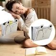 thumbnail image 5 of Tuvgenk Soft Bedside Caddy Large Pocket 12x8 inch Hanging Bedside Organizer Gray Cloth Multi-Pocket Easy Install for Laptop Tablet Remote Storage, 5 of 5