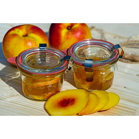 Summer Jam - Canvas Print Summer Preparation Nectarine Cook Stone Fruit Jam Stretched Canvas 32 x 24