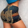 thumbnail image 4 of Pofeuu Romantic Skeletons Under Moon Print Workout Shorts for Women Scrunch Butt Lifting High Waisted Yoga Gym Seamless Booty Biker Shorts-Medium, 4 of 8