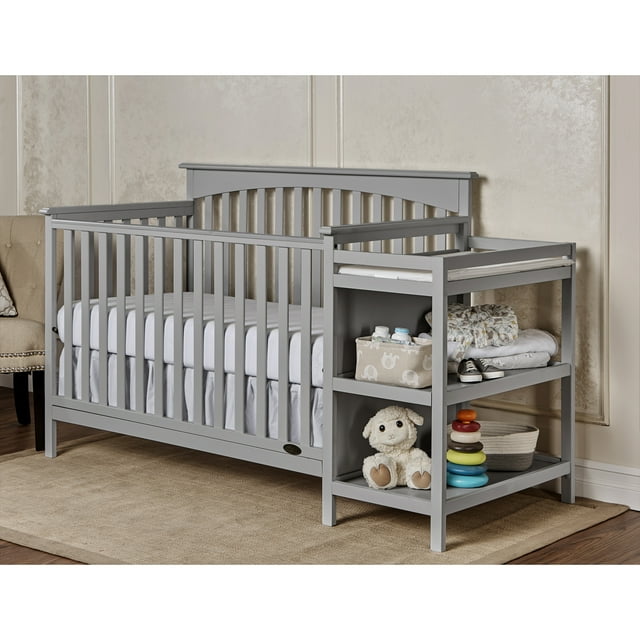 Dream On Me Chloe 5in1 Convertible Crib and Changer, Gray