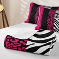 thumbnail image 4 of Erosebridal Leopard Zebra Print Twin Quilt Set for Girls, Fashion Hot Pink Polkadot Twin Coverlet Set, 2-Piece, 4 of 7