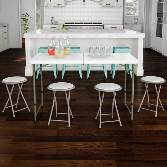 Lavish Home Backless 18-Inch Folding Stool with 225lb Capacity (White)