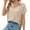 Beige, variant on Womens Canada Day Tops Patriotic Maple Leaf Cotton Short Sleeve Crew Neck Shirts Light Casual Classic Simple Street Wear Tops