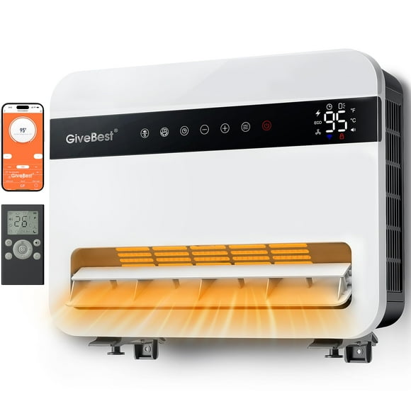Calefactor de pared GiveBest 1500 W compatible con Alexa y control remoto