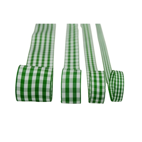 Ribbon Bazaar Taffeta Gingham Check 7/8 inch Green 25 yards Ribbon