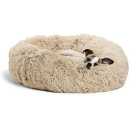 UPC: 0819115019421 | Best Friends by Sheri The Original Calming Donut Dog and Cat Bed in Shag Fur Taupe  Small 23×23