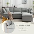 thumbnail image 5 of Harper & Bright Designs L-Shaped Convertible Sectional Sofa with Reversible Sleeper Chaise, Upholstered 3 Seater Corner Couch with Down Filled for Living Room Apartment Office, 104.3" Light Gray, 5 of 12