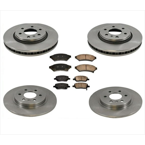 Disc Brake Rotors Front & Rear & Ceramic Pads For Chevrolet Uplander 2006-2009