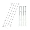 thumbnail image 1 of Stainless Steel Lanyard Cable with Eyelets 0.06" x 8" 1.5mm x 20cm Lock Security Wire Rope with Screws, 4 Pack, 1 of 6
