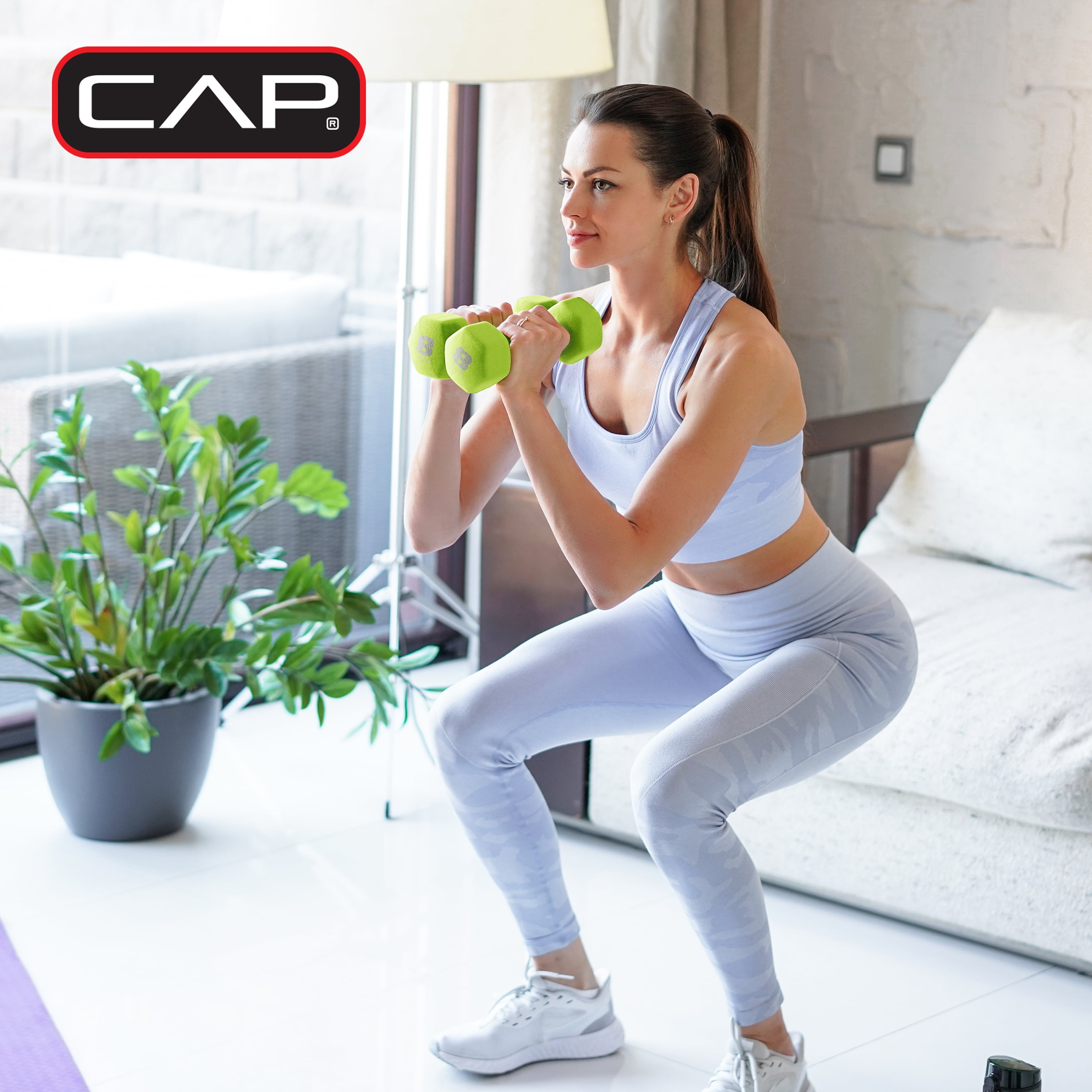 CAP Barbell, 8lb Green Neoprene Dumbbell, Pair