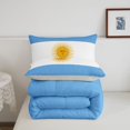 thumbnail image 5 of Manfei Argentinian Flag Twin Comforter Sets,Blue White Yellow Bedding Set,Light Gray Reversible,2pcs,1 Comforter and 1 Pillowcase, 5 of 7