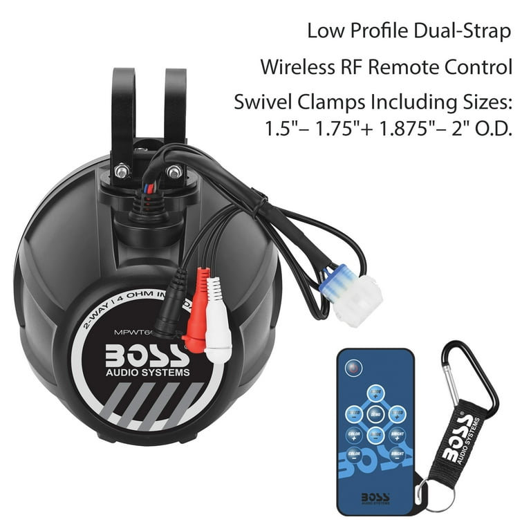 BOSS Audio Systems Waterproof Marine ATV UTV Roll Cage Waketower