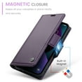 thumbnail image 5 of Nalacover Premium PU Leather Wallet Case for iPhone 15, RFID Blocking Card Slots Holder Cover with Kickstand Magnetic Clasp TPU Shockproof Case for iPhone 15, Purple, 5 of 11