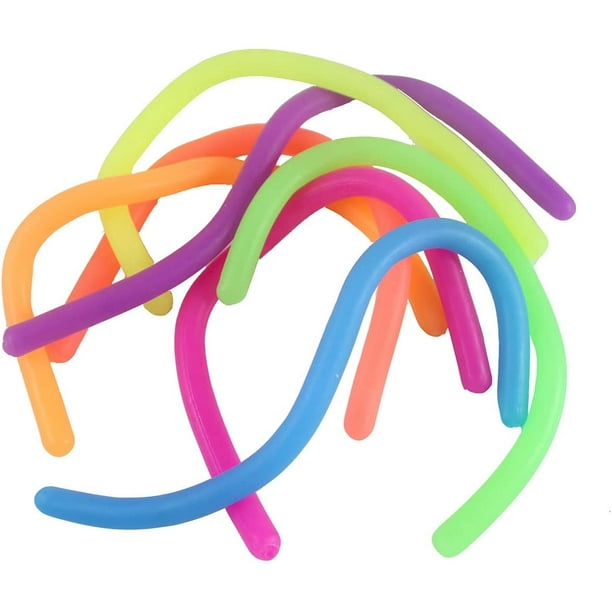 Set of 24 Stretchy Noodle Strings Fidget Toy - 8" Long, Not Sticky, Thick, Resistance for Strengthening Exercise, Pull, Stretchy, Fiddle, Sensory (2 DOZEN) - Walmart.com