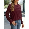 thumbnail image 4 of Charmish Women's Knit Tops Dressy Business Casual Blouses Lace Long Sleeve Work Shirts Fall Clothes, 4 of 6