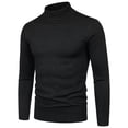 thumbnail image 1 of Suéter ajustado de cuello alto medio de color sólido para hombre, camisa informal coreana para hombre, 1 of 5