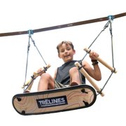 Trelines: Treboard Surfin Swing - Skateboard Inspired Swing Deck, Rope Suspended, Twist-Turn-Perform Stunts, Sit Or Stand, Outdoor, Adults & Kids 5+