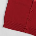 thumbnail image 4 of GiLiling Unisex Kids V Neck Knitted Cardigan, Solid Color Button Down Long Sleeve Sweater Coat, Casual Outerwear for Boys Girls Daily Wear (Brick Red, 18-24 Months), 4 of 8