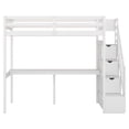 thumbnail image 4 of Harper & Bright Designs Twin Size Loft Bed with Storage Staircase and Built-in Desk, High Loft Bed Frame with Steps for Boys Girls Adults, White, 4 of 12