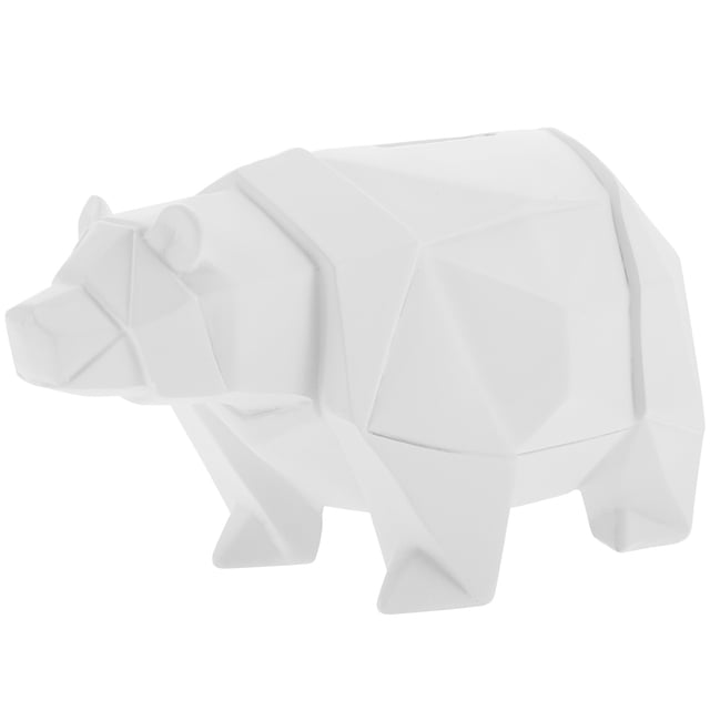 EeaseMX Hucha de resina con forma de oso polar, decorativa, para escritorio, color blanco