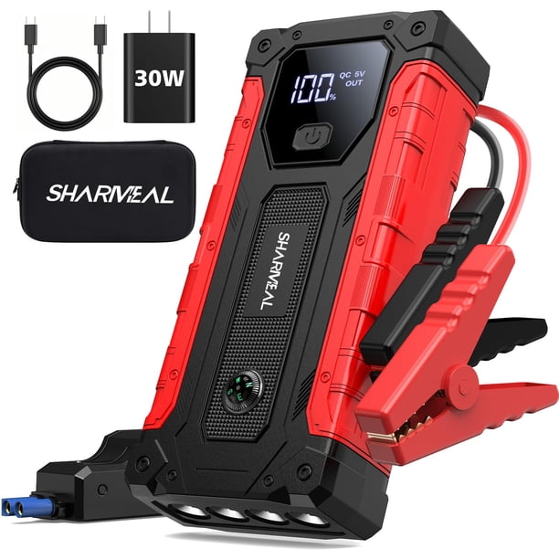 Arrancador de batería para auto Sharmeal 7000A 12V con cargador PD de 30W
