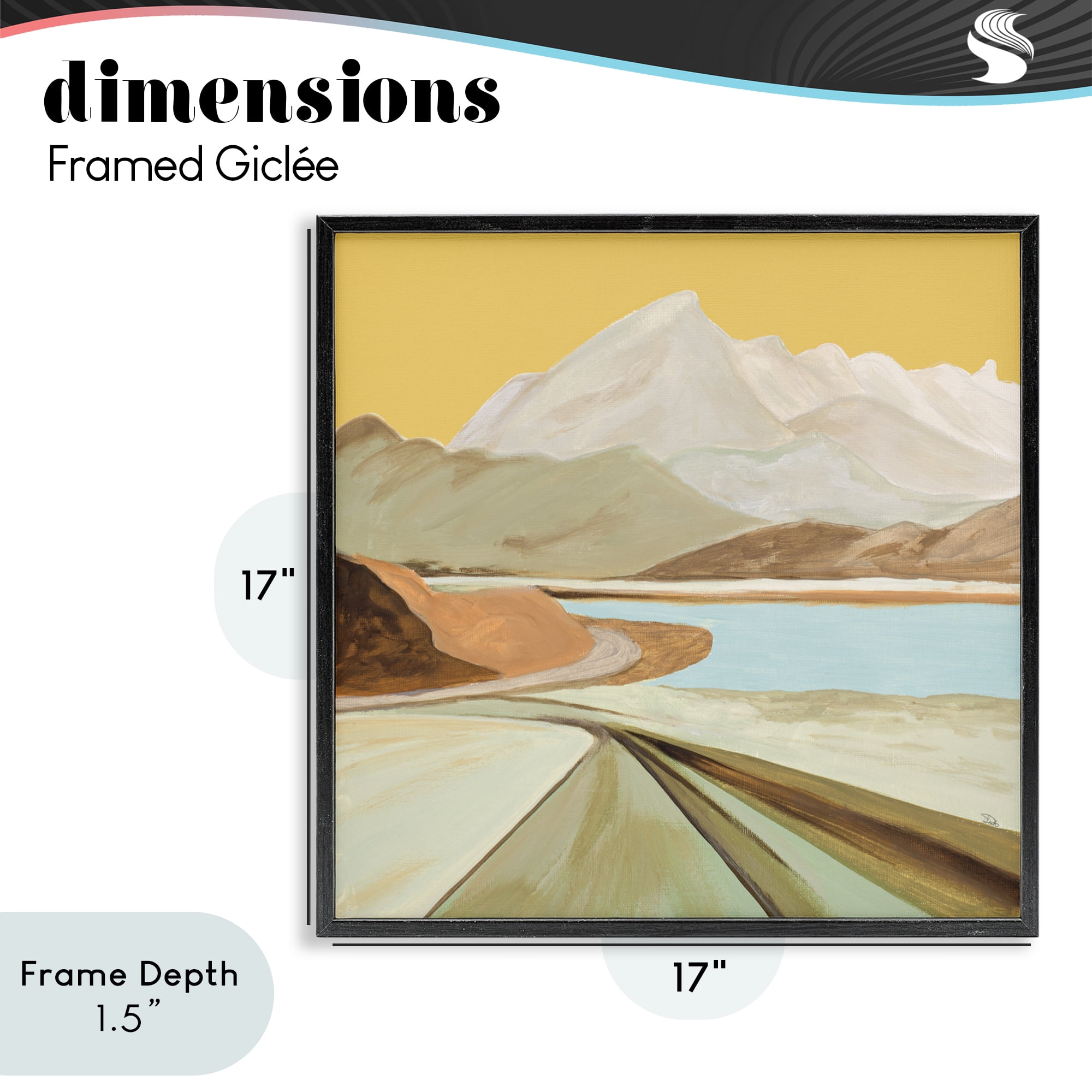 Stupell Industries Retorno Mountain Sunrise Black Framed Giclee Art, design by Patricia Pinto