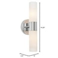 thumbnail image 2 of Kira Home Duo Modern Chrome Wall Sconce 2 Lights Frosted Glass Shades, 2 of 8