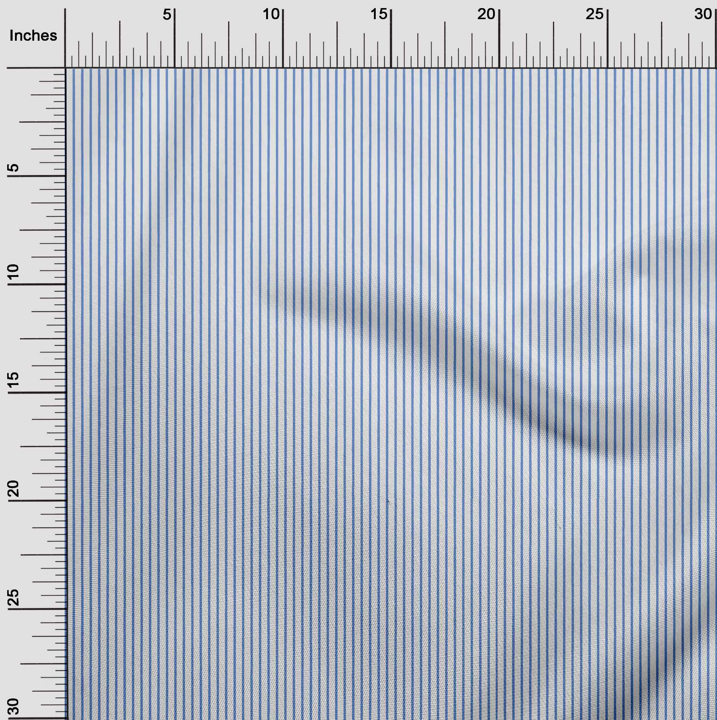 oneOone Cotton Silk Light Blue Fabric Stripes Fabric For Sewing Printed Craft Fabric By The Yard 42 Inch Wide