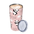 thumbnail image 3 of Kll Panda Flying In The Sky Between Clouds And Star Stainless Stainless Steel Vacuum Insulated Coffee Cup 20 Oz Lids And Straws,1 Metal Straws,1 Cleaning Brush, 3 of 9