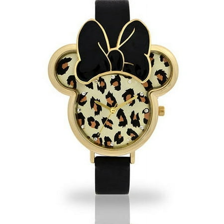 Disney Minnie Mouse Female Child Watch, Female Watch, Leopard Molded Head Strap