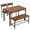Brown, variant on Space-Saving 4-Piece Dining Table Set, MDF Metal Frame Table with 2 Chairs and Bench, Storage Shelves Dining Set for Small Apartment Kitchen
