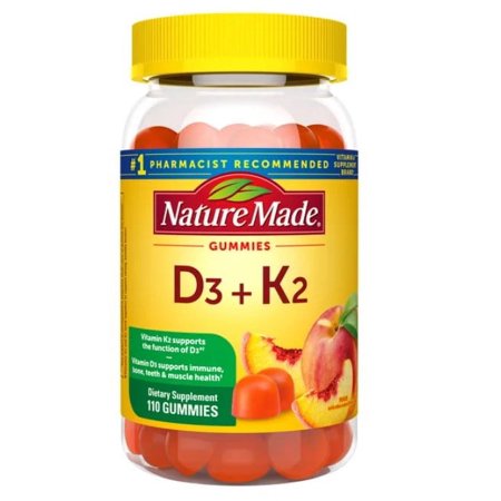 Nature Made D3 + K2 Gummies, 110 Gummies
