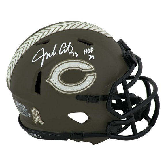 Collectible Jim Covert Signed Bears Salute Riddell Speed Mini Helmet w/HOF'20