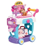 Doc McStuffins Toy Hospital Care Cart, Lights and Sounds Doctor Pretend Play Set, Includes Findo Dog Figure, Kids Toys for Ages 3 Up, Gifts and Presents