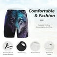 thumbnail image 6 of Picia Purple Sky Wolf pattern Mens Swim Trunks with Compression Liner Stretch Beach Shorts Quick Dry with Zipper Pockets No-Chafing Board Shorts-XX-Large, 6 of 9