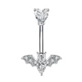 thumbnail image 4 of QQTDFG 14G Stainless Steel Belly Button Rings Bat CZ Navel Piercing Halloween Jewelry-Mixed-3 Pc, 4 of 9
