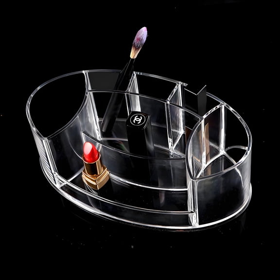 ASTOTSELL Acrylic Makeup Organizer with 7 Compartments, for Vanity Decor, Bathroom Countertop, Desk Storage Container, Cosmetic Display Cases - Clear