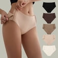 thumbnail image 4 of XFLWAM Women's Summer Seamless Yoga Silk Sports No Show Underwear Sexy Bikini Panties Beige S, 4 of 4
