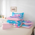 thumbnail image 6 of Manfei Underwater Axolotl 7pcs Queen Bedding,Aquatic Amphibian Print Bedding Comforter Set Queen,Pink Reversible, 6 of 7