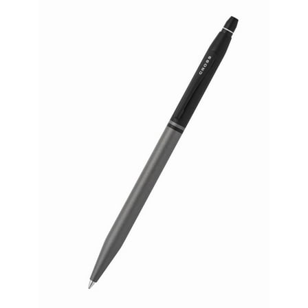 Cross Click™ Tuxedo Satin Metallic Gray with Black Appointments Ballpoint Pen