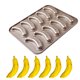 thumbnail image 1 of Molde para tartas con forma de plátano de 10 cavidades, molde creativo con forma de plátano, moldes para mousse de postre francés con forma de fruta 3D, moldes para postres de chocolate y, 1 of 7