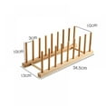 thumbnail image 4 of Wisremt Dish Drying Rack Bamboo Dish Rack Pure Natural Bamboo Wooden Dishes Drainer for Cutting Board Baking Pan Plate Bowl Mug Cup Pot Lid Organizer Rack, 4 of 9