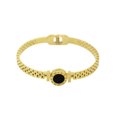 thumbnail image 1 of Brazalete Unisex de Oro Laminado con Detalle Negro, 1 of 14