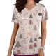 thumbnail image 1 of Pntutb, blusas con cuello en V y manga corta a la moda para mujer, blusa de bolsillo con estampado de uniforme de trabajo, tops Pntutb Pntutb-2948, 1 of 5