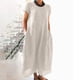 thumbnail image 2 of Vestido largo de manga corta, cómodo y holgado, de color liso, para mujer, para el verano - Poliéster ligero - Largo midi, para el día a día y los viajes, 2 of 6