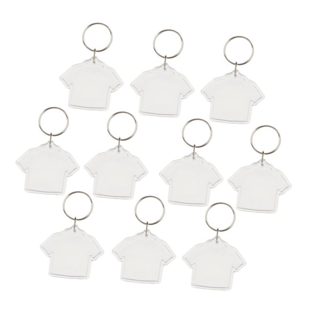 10 llaveros de acrílico transparente en blanco con marco para fotos. Manualidades con llavero.