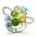 thumbnail image 1 of Rhodium Brass Ring with AAA Grade CZ, Multi Color - Size 5, 1 of 1